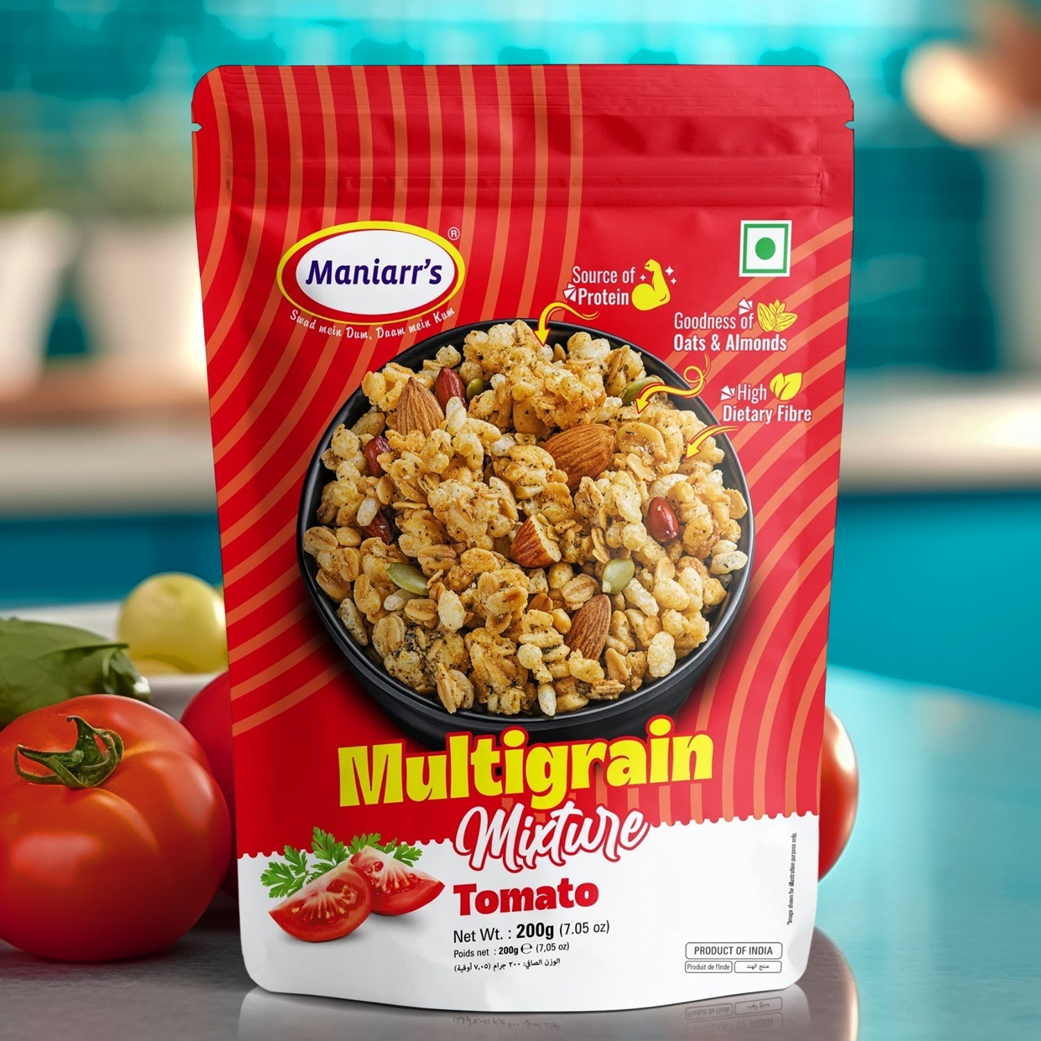 Maniarr's Tomato ROASTED MULTIGRAIN MIXTURE (200Gm) Maniarr's Tomato ROASTED MULTIGRAIN MIXTURE (200Gm)